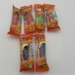 6 vintage PEZ dispensers, Halloween Pumpkin, Witch, Skeleton